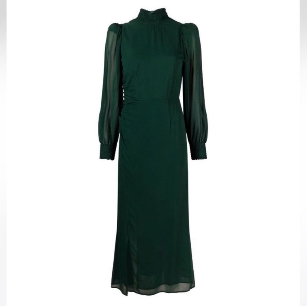 Reformation $348 Mock Neck Long Sleeve Aude Dress Es Slit Dress Plus Size 20/2X